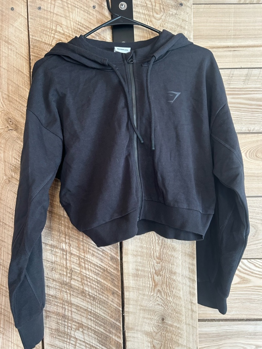 Gymshark Black Cropped Zip-Up Hoodie